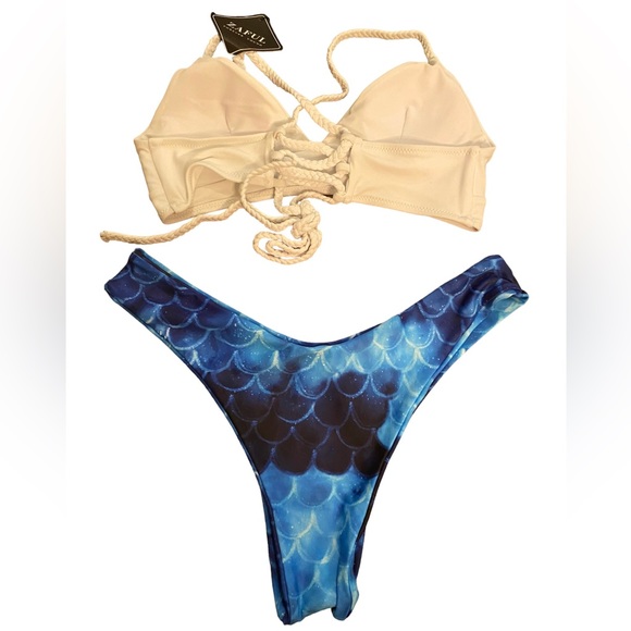 ZAFUL high cut cheeky thong mermaid bikini set size small NWT - Picture 3 of 4
